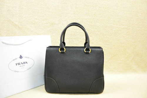 2014 Prada grainy calfskin tote bag BN2533 black - Click Image to Close